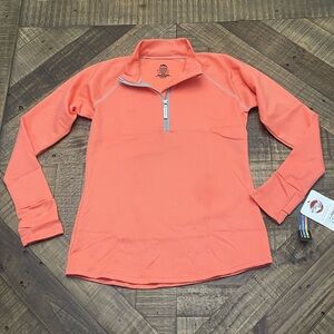 Women's Vibrant Coral Half-Zip Pullover